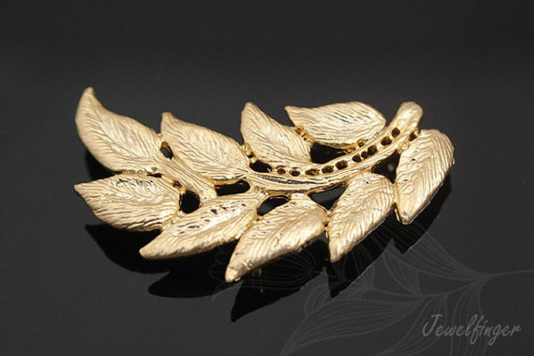 [W] S499-Matt Gold Plated-(20pcs)-Leaf Connector-Brass Leaf Pendant-Wholesale Connectors, [PRODUCT_SEARCH_KEYWORD], JEWELFINGER-INBEAD, [CURRENT_CATE_NAME]