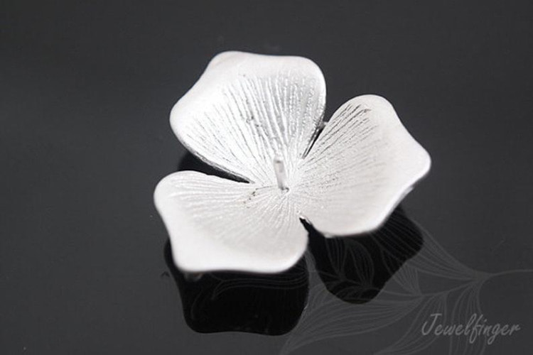 [W] B140-Matt Rhodium Plated-(20pcs)-Brass Flower Charms-For Half Drilled Bead Flower Pendant-Wholesale Connectors, [PRODUCT_SEARCH_KEYWORD], JEWELFINGER-INBEAD, [CURRENT_CATE_NAME]