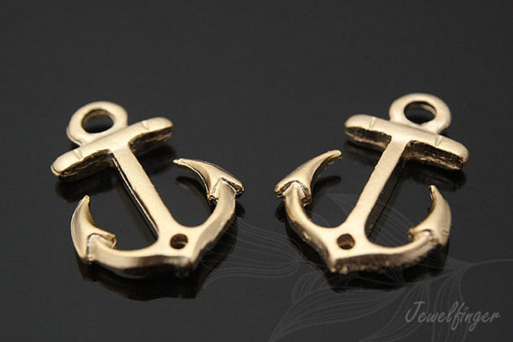 S625-Matt Gold Plated-(2pcs)-Anchor Connector-Wholesale Connectors, [PRODUCT_SEARCH_KEYWORD], JEWELFINGER-INBEAD, [CURRENT_CATE_NAME]