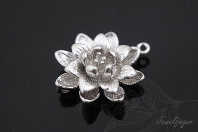 [W] B085-Matt Rhodium Plated-(20pcs)-Flower Connector-Flower Pendant-Wholesale Connectors, [PRODUCT_SEARCH_KEYWORD], JEWELFINGER-INBEAD, [CURRENT_CATE_NAME]