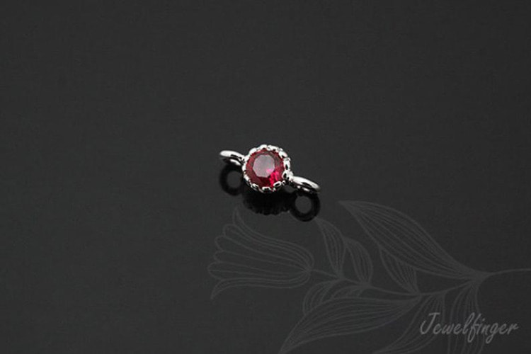 S745-Rhodium Plated-(4pcs)-CZ 3.5mm-Birthstone July Ruby-Jewelry Making-Wholesale Jewelry Finding-Jewelry Supplies-Wholesale Charm, [PRODUCT_SEARCH_KEYWORD], JEWELFINGER-INBEAD, [CURRENT_CATE_NAME]