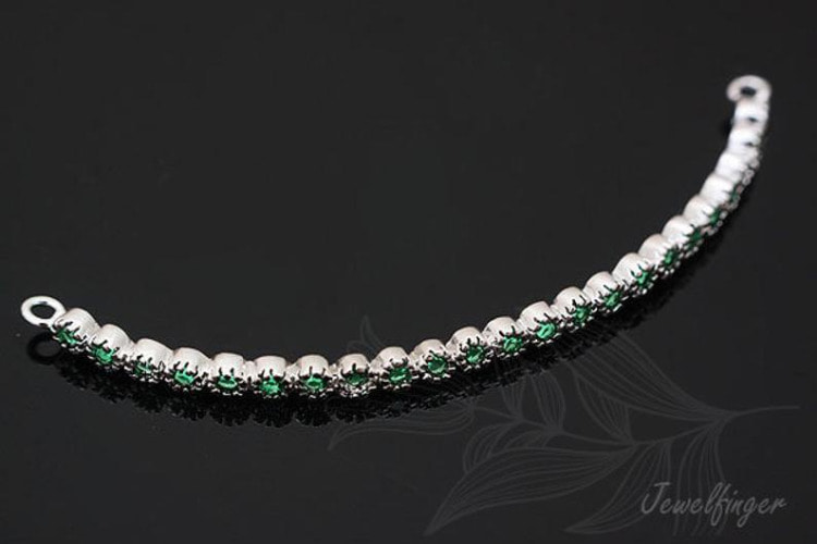 [W] C833-Rhodium Plated-(10pcs)-CZ Bracelet-Emerald-Bracelet Pendant--Wholesale Bracelet, [PRODUCT_SEARCH_KEYWORD], JEWELFINGER-INBEAD, [CURRENT_CATE_NAME]