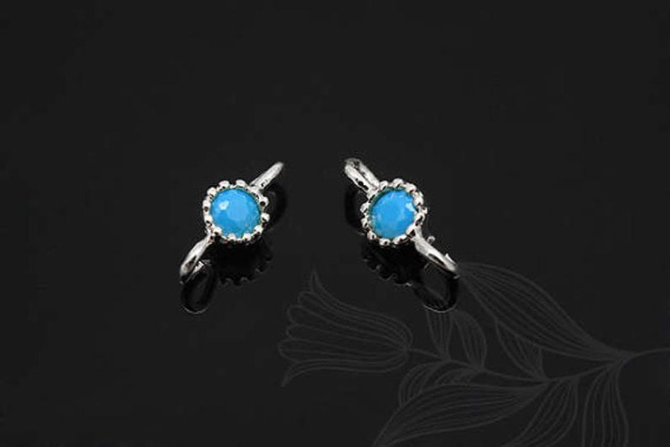 [W] S1165-Rhodium Plated-(40pcs)-3.5mm Turquoise-Birthstone December Turquoise-Jewelry Making-Wholesale Jewelry Finding-Jewelry Supplies-Wholesale Charm, [PRODUCT_SEARCH_KEYWORD], JEWELFINGER-INBEAD, [CURRENT_CATE_NAME]