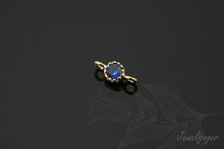 [W] S735-Gold Plated-(40pcs)-CZ 3.5mm-Birthstone September Blue Sapphire-Jewelry Making-Wholesale Jewelry Finding-Jewelry Supplies-Wholesale Charm, [PRODUCT_SEARCH_KEYWORD], JEWELFINGER-INBEAD, [CURRENT_CATE_NAME]