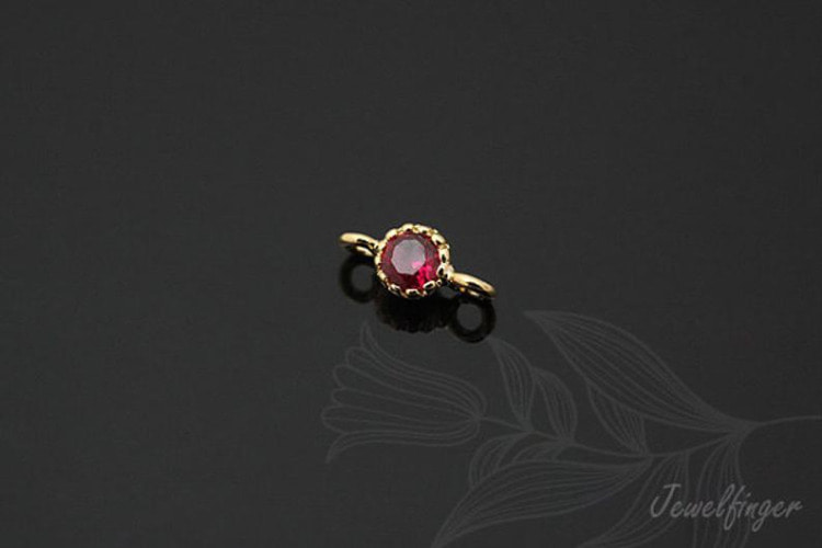 [W] S737-Gold Plated-(40pcs)-CZ 3.5mm-Birthstone July Ruby-Jewelry Making-Wholesale Jewelry Finding-Jewelry Supplies-Wholesale Charm, [PRODUCT_SEARCH_KEYWORD], JEWELFINGER-INBEAD, [CURRENT_CATE_NAME]