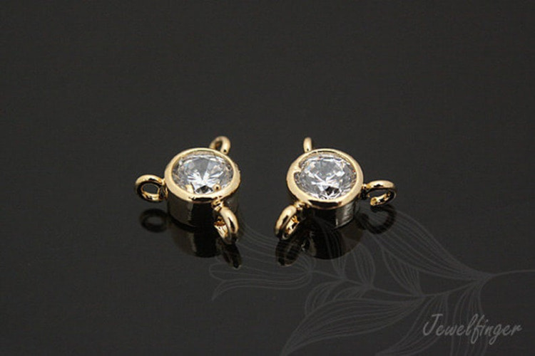 C918-Gold Plated-(2pcs)-Tiny Cubic Connector-Wedding jewelry Connector-Wholesale Connectors, [PRODUCT_SEARCH_KEYWORD], JEWELFINGER-INBEAD, [CURRENT_CATE_NAME]