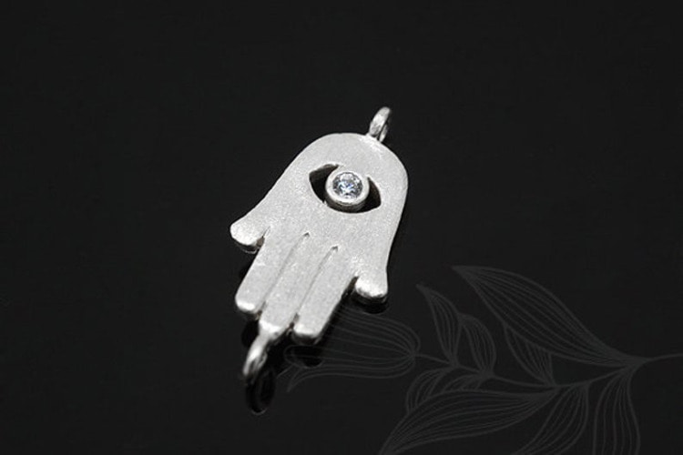 [W] M1060-Rhodium Plated-(20pcs)-CZ Hamsa-CZ Connector-Wholesale Connectors, [PRODUCT_SEARCH_KEYWORD], JEWELFINGER-INBEAD, [CURRENT_CATE_NAME]