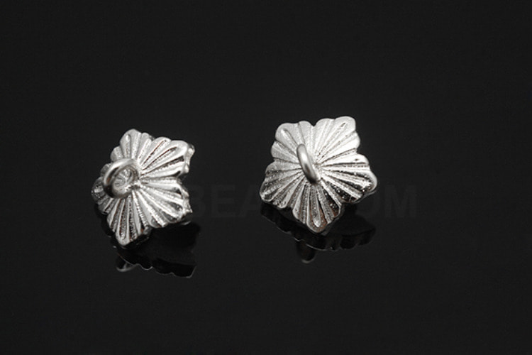 [W] E1024-Matt Rhodium Plated-(20pcs)-Flower Bead Cap-For Half Drilled Beads Bead Cap-Wholesale Bead Caps, [PRODUCT_SEARCH_KEYWORD], JEWELFINGER-INBEAD, [CURRENT_CATE_NAME]