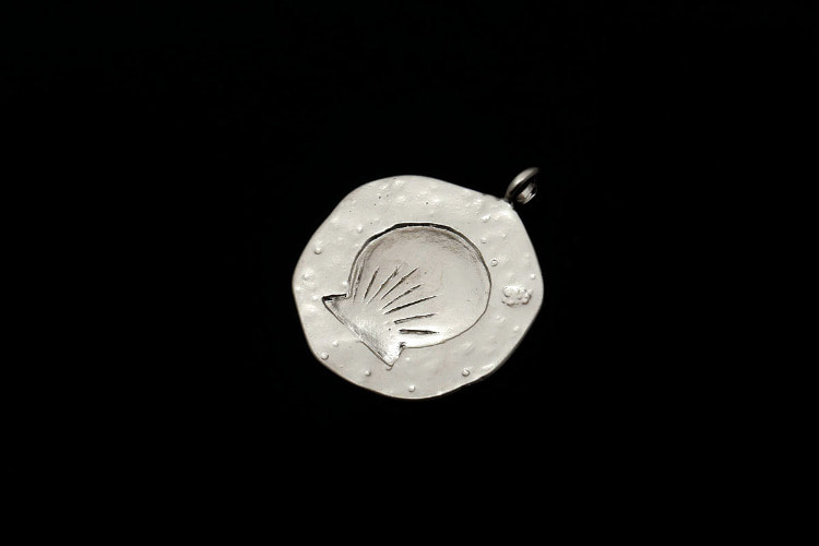[W] F167-Matt Rhodium Plated-(20pcs)-Clam Charms-Shell Pendant-Medallion Necklace Charm,Necklace Bracelet Making Supply-Wholesale Charms, [PRODUCT_SEARCH_KEYWORD], JEWELFINGER-INBEAD, [CURRENT_CATE_NAME]