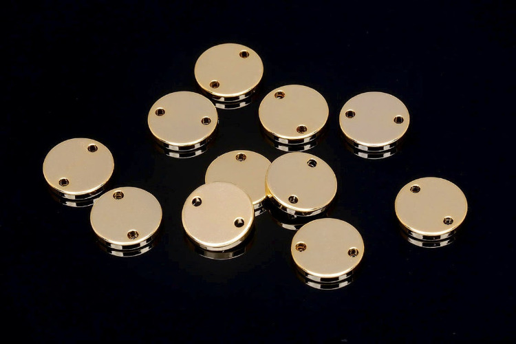 E716-Gold Plated-(6pcs)-10mm Stamping Blanks Connector-Coin Pendant-10mm Coin Stamping Blanks-Wholesale Connectors, [PRODUCT_SEARCH_KEYWORD], JEWELFINGER-INBEAD, [CURRENT_CATE_NAME]