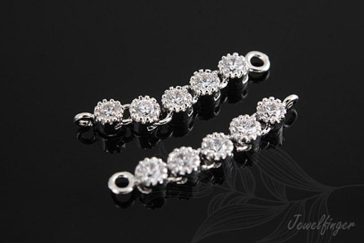 [W] M291-Rhodium Plated-(10pcs)-CZ-Cubic Connector-Wedding jewelry Connector-Wholesale Connectors, [PRODUCT_SEARCH_KEYWORD], JEWELFINGER-INBEAD, [CURRENT_CATE_NAME]