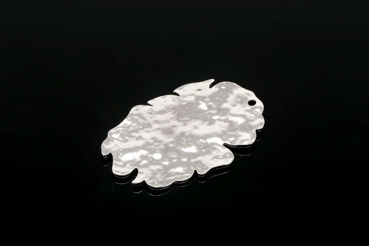 [W] K980-Rhodium Plated-(20 pcs)-Hammered Ellipse Pendant-Wholesale Pendants, [PRODUCT_SEARCH_KEYWORD], JEWELFINGER-INBEAD, [CURRENT_CATE_NAME]