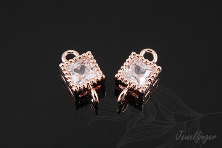 [W] C1061-Pink Gold Plated-(20pcs)-5.2mm Cubic Connector-S-Wedding jewelry Connector-Wholesale Connectors, [PRODUCT_SEARCH_KEYWORD], JEWELFINGER-INBEAD, [CURRENT_CATE_NAME]