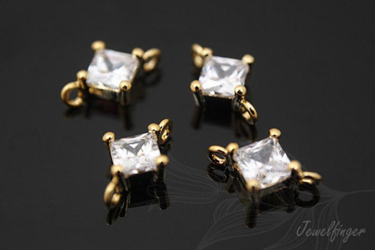 [W] C972-Gold Plated-(20pcs)-Tiny Cubic Connector-M-Wedding jewelry Connector-Wholesale Connectors, [PRODUCT_SEARCH_KEYWORD], JEWELFINGER-INBEAD, [CURRENT_CATE_NAME]
