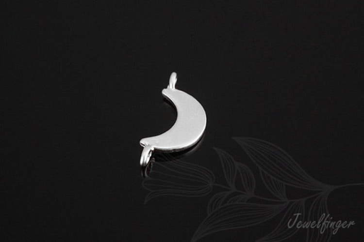 H559-Matt Rhodium Plated-(2pcs)-Crescent Moon Charms-Tiny Moon Connector-Wholesale Connectors, [PRODUCT_SEARCH_KEYWORD], JEWELFINGER-INBEAD, [CURRENT_CATE_NAME]