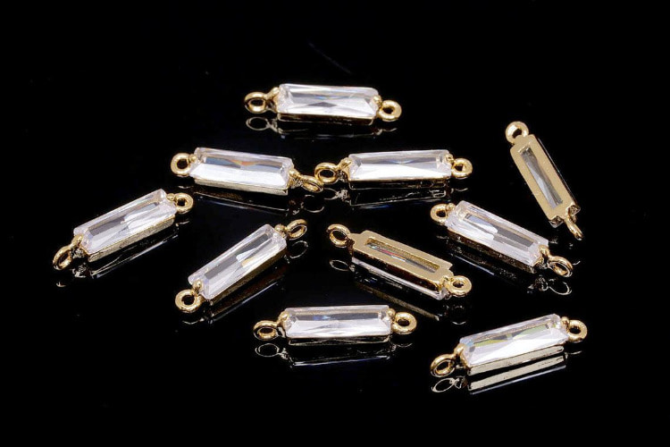 M1141-Gold Plated-(2pcs)-Cubic Bar Connector-Rectangle Cubic Pendant-Jewelry Making Supply-Wholesale Connectors, [PRODUCT_SEARCH_KEYWORD], JEWELFINGER-INBEAD, [CURRENT_CATE_NAME]