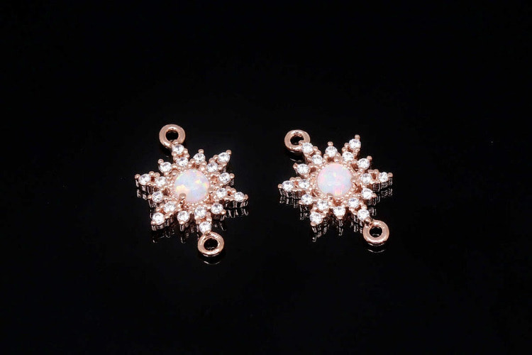 [W] M1113-Pink Gold Plated-(20pcs)-Opal Sun Connector-Opal Starburst Pendant-Medallion Necklace Charm,Necklace Bracelet Making Supply-Wholesale Connectors, [PRODUCT_SEARCH_KEYWORD], JEWELFINGER-INBEAD, [CURRENT_CATE_NAME]