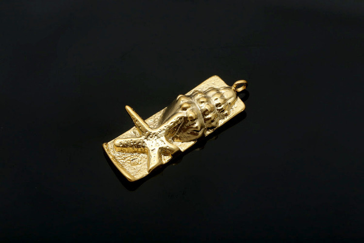 F168-Matt Gold Plated-(2pcs)-Clam Charms-Shell Pendant-Medallion Necklace Charm,Necklace Bracelet Making Supply-Wholesale Pendants, [PRODUCT_SEARCH_KEYWORD], JEWELFINGER-INBEAD, [CURRENT_CATE_NAME]
