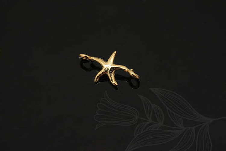 [W] E1045-Gold Plated-(20pcs)-Starfish Connector-Metal Connector-Tiny Pendant-Wholesale Connectors, [PRODUCT_SEARCH_KEYWORD], JEWELFINGER-INBEAD, [CURRENT_CATE_NAME]