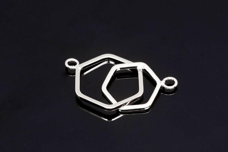 M226-Ternary Alloy Plated-(2pcs)-35mm Double Hexagon Charms-Hexagon Link Connector-Wholesale Connectors, [PRODUCT_SEARCH_KEYWORD], JEWELFINGER-INBEAD, [CURRENT_CATE_NAME]