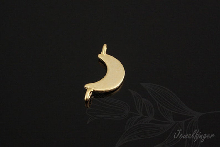 H556-Matt Gold Plated-(2pcs)-Crescent Moon Charms-Tiny Moon Connector-Wholesale Connectors, [PRODUCT_SEARCH_KEYWORD], JEWELFINGER-INBEAD, [CURRENT_CATE_NAME]