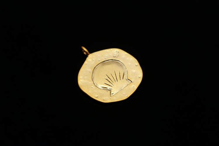 [W] F166-Matt Gold Plated-(20pcs)-Clam Charms-Shell Pendant-Medallion Necklace Charm,Necklace Bracelet Making Supply-Wholesale Charms, [PRODUCT_SEARCH_KEYWORD], JEWELFINGER-INBEAD, [CURRENT_CATE_NAME]