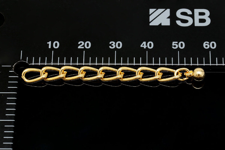 B398-Gold Plated-112B 5cm Extension Chain-4mm Ball Bold Extension Chain (10pcs), [PRODUCT_SEARCH_KEYWORD], JEWELFINGER-INBEAD, [CURRENT_CATE_NAME]
