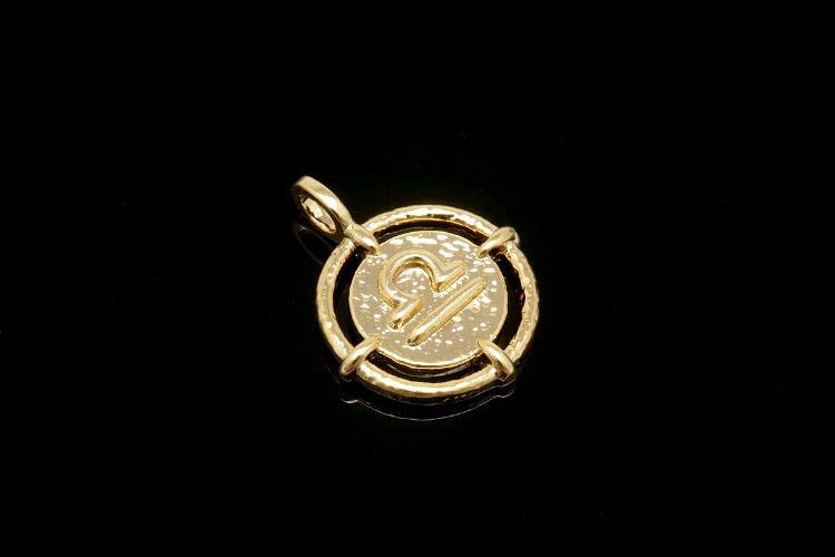 R025-NO.9-Gold Plated-(1piece)-12*16mm Libra-Zodiac Horoscope Sign Constellation Charm-Celestial Astrology Medallion Pendant-Wholesale Zodiac, [PRODUCT_SEARCH_KEYWORD], JEWELFINGER-INBEAD, [CURRENT_CATE_NAME]