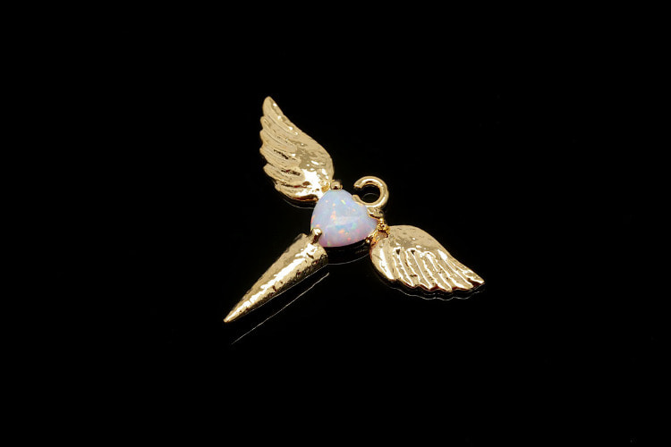 [W] F184-Gold Plated-(20pcs)-23*17mm Angel Wings Opal Charms-Angel wings Pendant-Necklace Making Supply-Wholesale Pendants, [PRODUCT_SEARCH_KEYWORD], JEWELFINGER-INBEAD, [CURRENT_CATE_NAME]