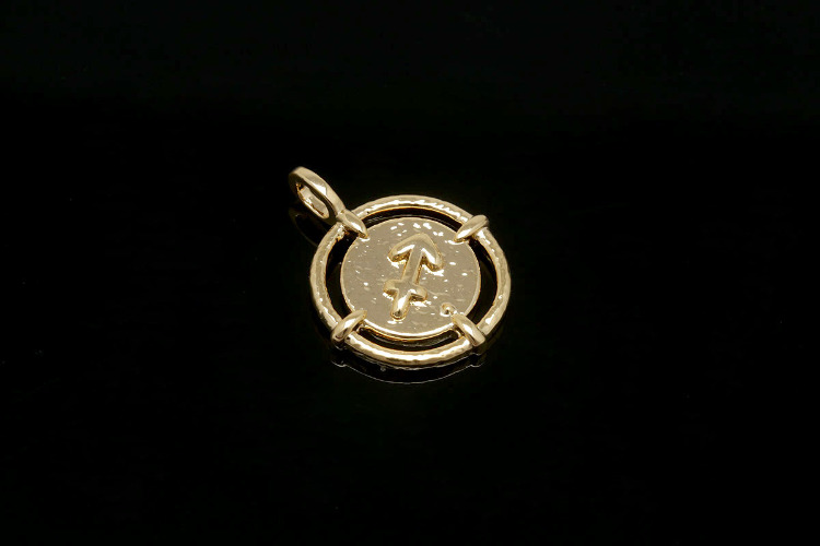 R025-NO.11-Gold Plated-(1piece)-12*16mm Sagittarius-Zodiac Horoscope Sign Constellation Charm-Celestial Astrology Medallion Pendant-Wholesale Zodiac, [PRODUCT_SEARCH_KEYWORD], JEWELFINGER-INBEAD, [CURRENT_CATE_NAME]
