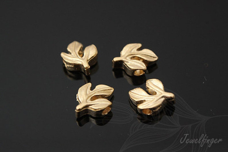 [W] H010-Matt Gold Plated-Leaf Metal Beads (100pcs), [PRODUCT_SEARCH_KEYWORD], JEWELFINGER-INBEAD, [CURRENT_CATE_NAME]