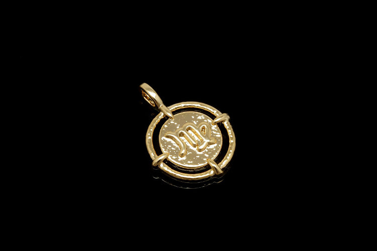 [W] R025-NO.8-Gold Plated-(10pcs)-12*16mm Virgo-Zodiac Horoscope Sign Constellation Charm-Celestial Astrology Medallion Pendant-Wholesale Zodiac, [PRODUCT_SEARCH_KEYWORD], JEWELFINGER-INBEAD, [CURRENT_CATE_NAME]