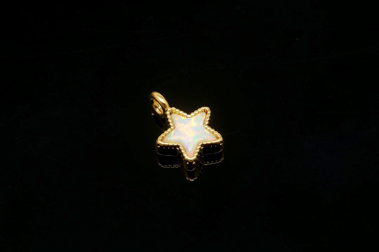 [W] F197-Gold Plated-(10pcs)-6mm Tiny Star Opal Charms-Necklace Earrings Making Supply-Wholesale Charms, [PRODUCT_SEARCH_KEYWORD], JEWELFINGER-INBEAD, [CURRENT_CATE_NAME]