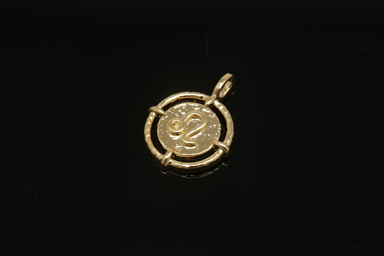 R025-NO.7-Gold Plated-(1piece)-12*16mm Leo-Zodiac Horoscope Sign Constellation Charm-Celestial Astrology Medallion Pendant-Wholesale Zodiac, [PRODUCT_SEARCH_KEYWORD], JEWELFINGER-INBEAD, [CURRENT_CATE_NAME]