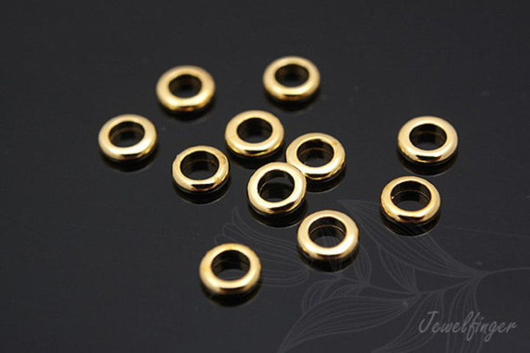 [W] B334-Gold Plated-4mm Metal Rondell Beads-Brass Tiny  Beads (1000pcs), [PRODUCT_SEARCH_KEYWORD], JEWELFINGER-INBEAD, [CURRENT_CATE_NAME]