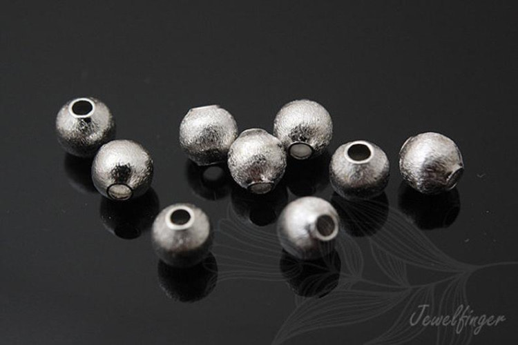 [W] B155-Rhodium Plated-Stardust Brass Bead -4mm Sand Grinding  Beads(100pcs), [PRODUCT_SEARCH_KEYWORD], JEWELFINGER-INBEAD, [CURRENT_CATE_NAME]