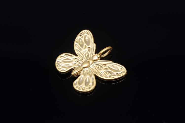 [W] F174-Matt Gold Plated-(20pcs)-Butterfly Charms-Necklace Earrings Making Supply-Wholesale Charms, [PRODUCT_SEARCH_KEYWORD], JEWELFINGER-INBEAD, [CURRENT_CATE_NAME]