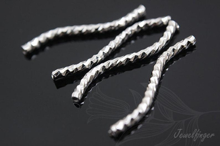 [W] H505-Rhodium Plated-(80pcs)-Metal Tube Beads-Wave Brass Tube-Wholesale Metal Beads, [PRODUCT_SEARCH_KEYWORD], JEWELFINGER-INBEAD, [CURRENT_CATE_NAME]