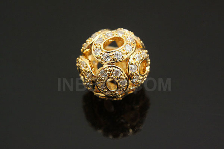 H473-Gold Plated-12mm Cubic Ball Beads (1piece), [PRODUCT_SEARCH_KEYWORD], JEWELFINGER-INBEAD, [CURRENT_CATE_NAME]