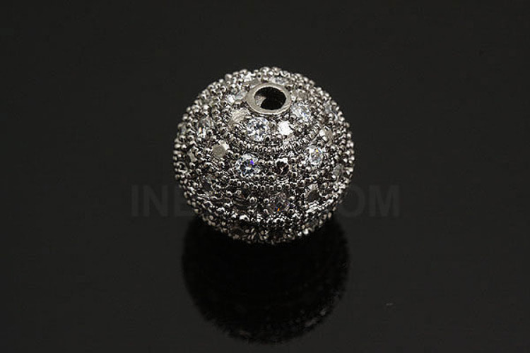 H337-Black Plated-(1piece)-12mm CZ Ball Beads-Wholesale Metal Beads, [PRODUCT_SEARCH_KEYWORD], JEWELFINGER-INBEAD, [CURRENT_CATE_NAME]