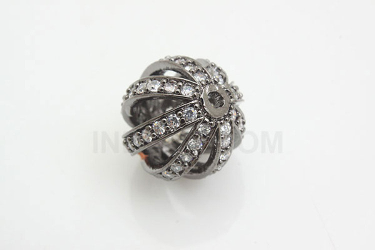 H287-Black Plated-(1piece)-12mm CZ Ball Beads-Wholesale Metal Beads, [PRODUCT_SEARCH_KEYWORD], JEWELFINGER-INBEAD, [CURRENT_CATE_NAME]