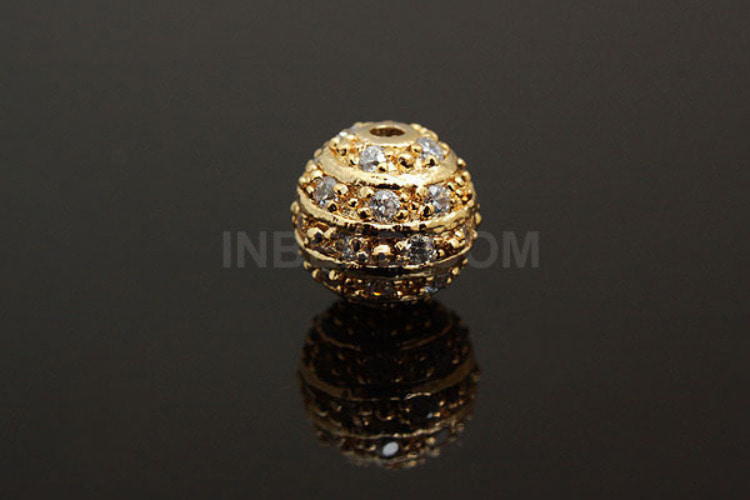 E670-Gold Plated-10mm CZ Ball Beads (1piece), [PRODUCT_SEARCH_KEYWORD], JEWELFINGER-INBEAD, [CURRENT_CATE_NAME]