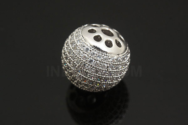 H727-Rhodium Plated-(1piece)-11mm Cubic Ball Beads-Wholesale Metal Beads, [PRODUCT_SEARCH_KEYWORD], JEWELFINGER-INBEAD, [CURRENT_CATE_NAME]