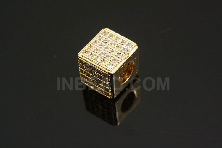 E891-Gold Plated-(1piece)-Cubic Rondelle Beads-Wholesale Rondelle, [PRODUCT_SEARCH_KEYWORD], JEWELFINGER-INBEAD, [CURRENT_CATE_NAME]