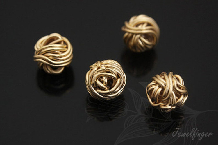 S546-Matt Gold Plated-(2pcs)-Wire Ball Metal Beads-Brass Tiny Elephant Pendant-Metal Stamping Blanks-Wholesale Metal Beads, [PRODUCT_SEARCH_KEYWORD], JEWELFINGER-INBEAD, [CURRENT_CATE_NAME]
