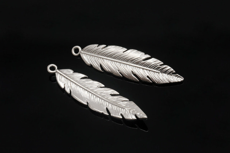 [W] S583-Matt Rhodium Plated-(20pcs)-8*31mm Leaf Charms-Jewelry Findings -Wholesale Pendants, [PRODUCT_SEARCH_KEYWORD], JEWELFINGER-INBEAD, [CURRENT_CATE_NAME]