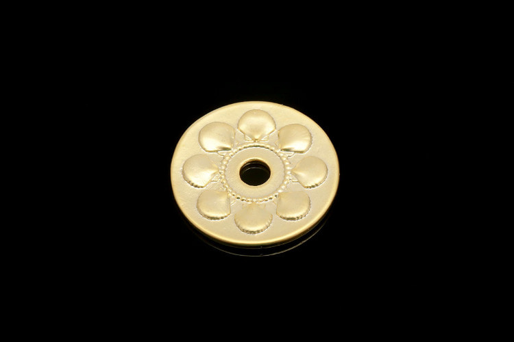[W] F199-Matt Gold Plated-(20pcs)-19mm Flower Pattern Round Charms-Traditional Patterns Medallion Pendant-Necklace Bracelet Making Supply-Wholesale Charms, [PRODUCT_SEARCH_KEYWORD], JEWELFINGER-INBEAD, [CURRENT_CATE_NAME]