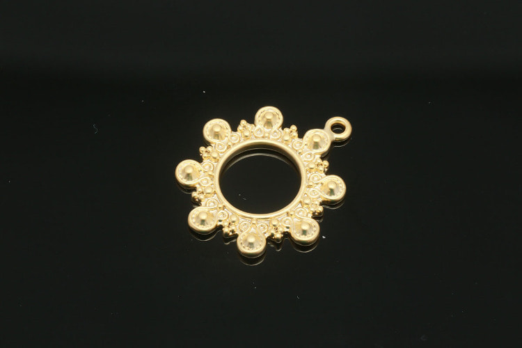 F201-Matt Gold Plated-(2pcs)-Flower Pattern Round Charms-Traditional Patterns Medallion Pendant-Necklace Bracelet Making Supply-Wholesale Pendants, [PRODUCT_SEARCH_KEYWORD], JEWELFINGER-INBEAD, [CURRENT_CATE_NAME]