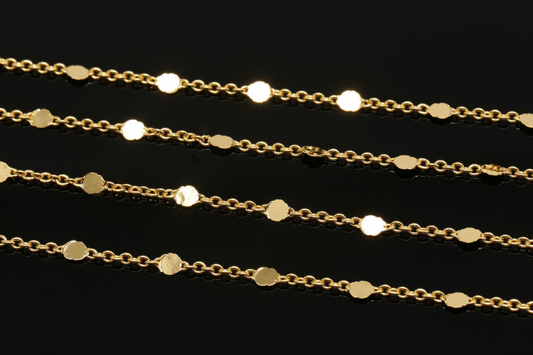 A415-230ET S1 Chain-1.5*1.1mm Hammered Dot Chain-2mm Dot Chain-Gold Plated (1M), [PRODUCT_SEARCH_KEYWORD], JEWELFINGER-INBEAD, [CURRENT_CATE_NAME]