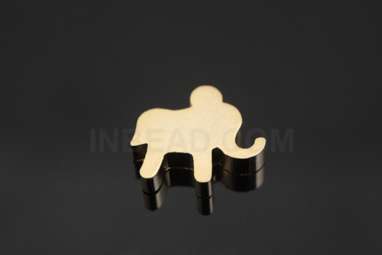B618-Matt Gold Plated-(4pcs)-Mini Elephant Metal Beads-Brass Tiny Elephant Pendant-Metal Stamping Blanks-Wholesale Metal Beads, [PRODUCT_SEARCH_KEYWORD], JEWELFINGER-INBEAD, [CURRENT_CATE_NAME]